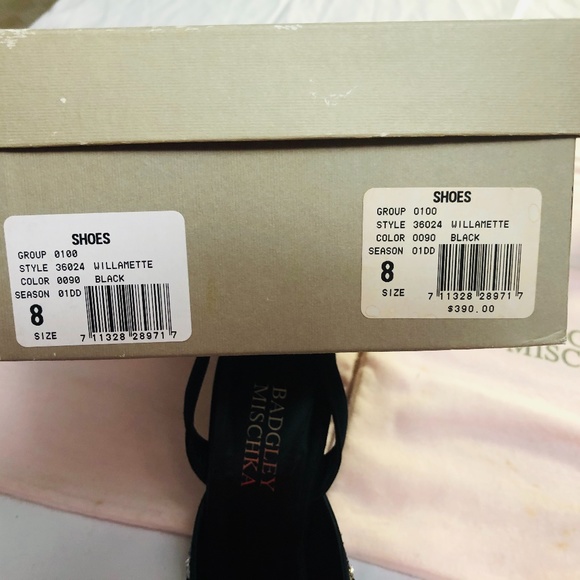 Badgley Mischika Black Heels With Beads and Sequin - Picture 4 of 12